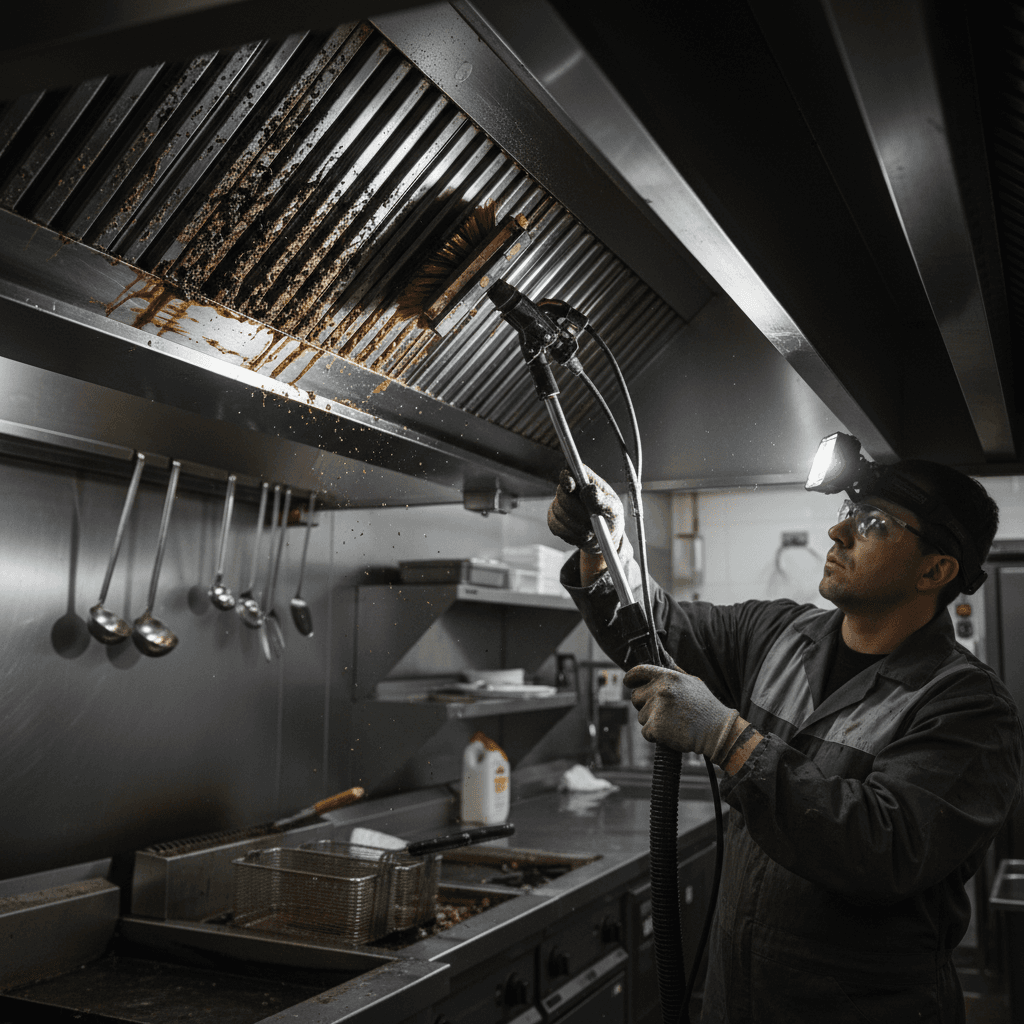 Kitchen exhaust hood and ductwork cleaning service