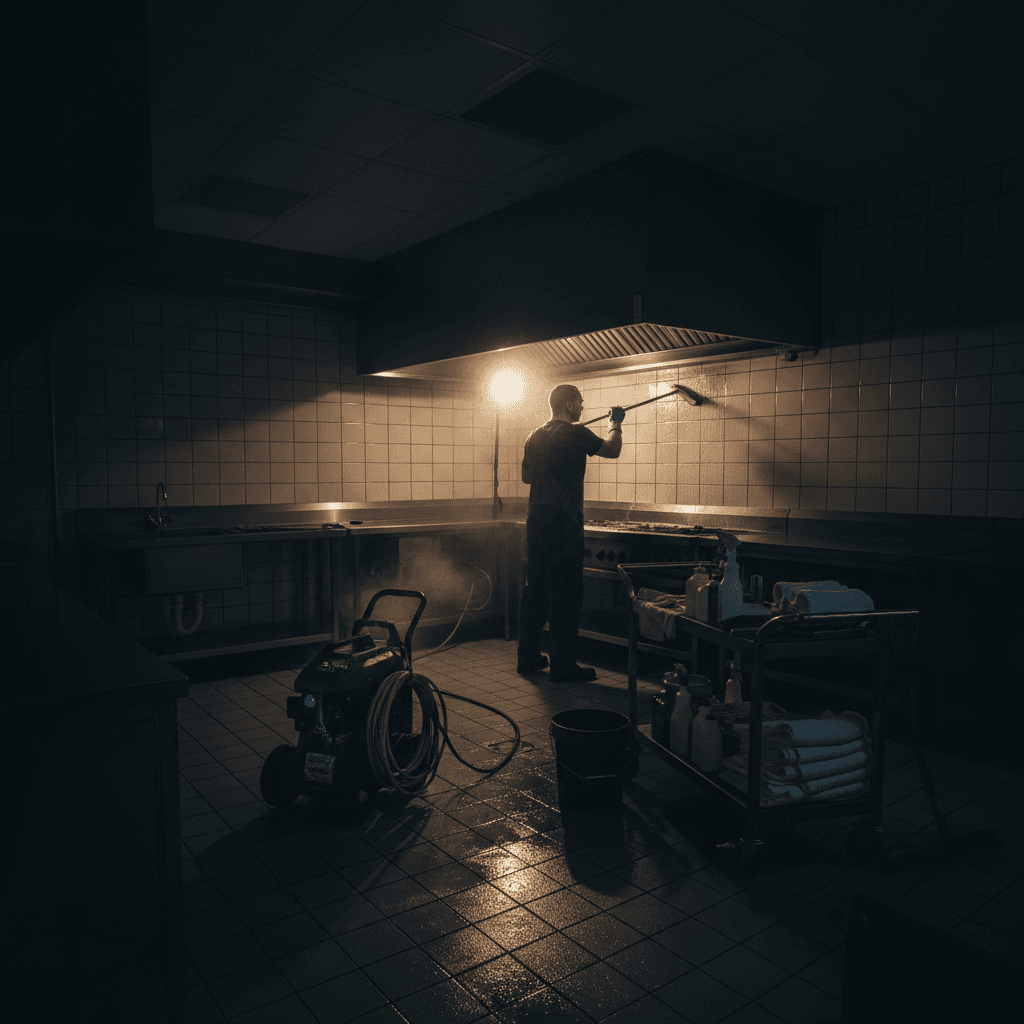Emergency and deep facility cleaning service for commercial kitchens